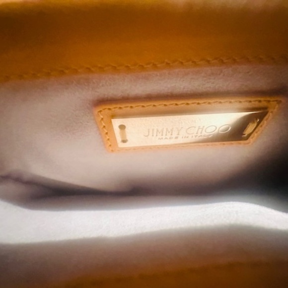 BRAND NEW JIMMY CHOO PYTHON TRIM YELLOW CROSS BODY GOLD CHAIN BAG - Picture 8 of 13